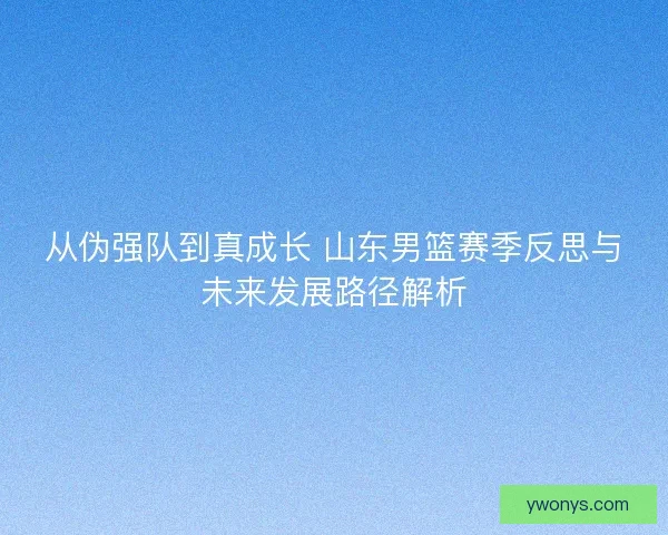 从伪强队到真成长 山东男篮赛季反思与未来发展路径解析